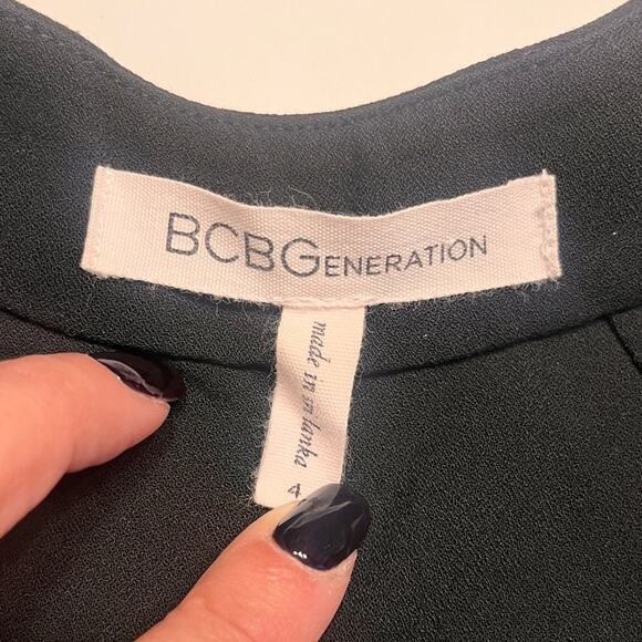 BCBGeneration Black Sleeveless Faux Wrap Dress Size 4 - Picture 4 of 6